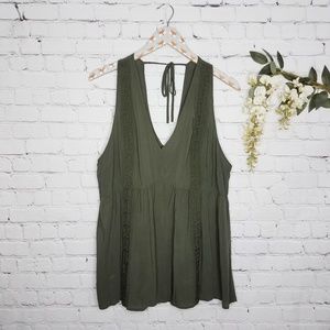 Torrid Olive Babydoll Tank Blouse • 1